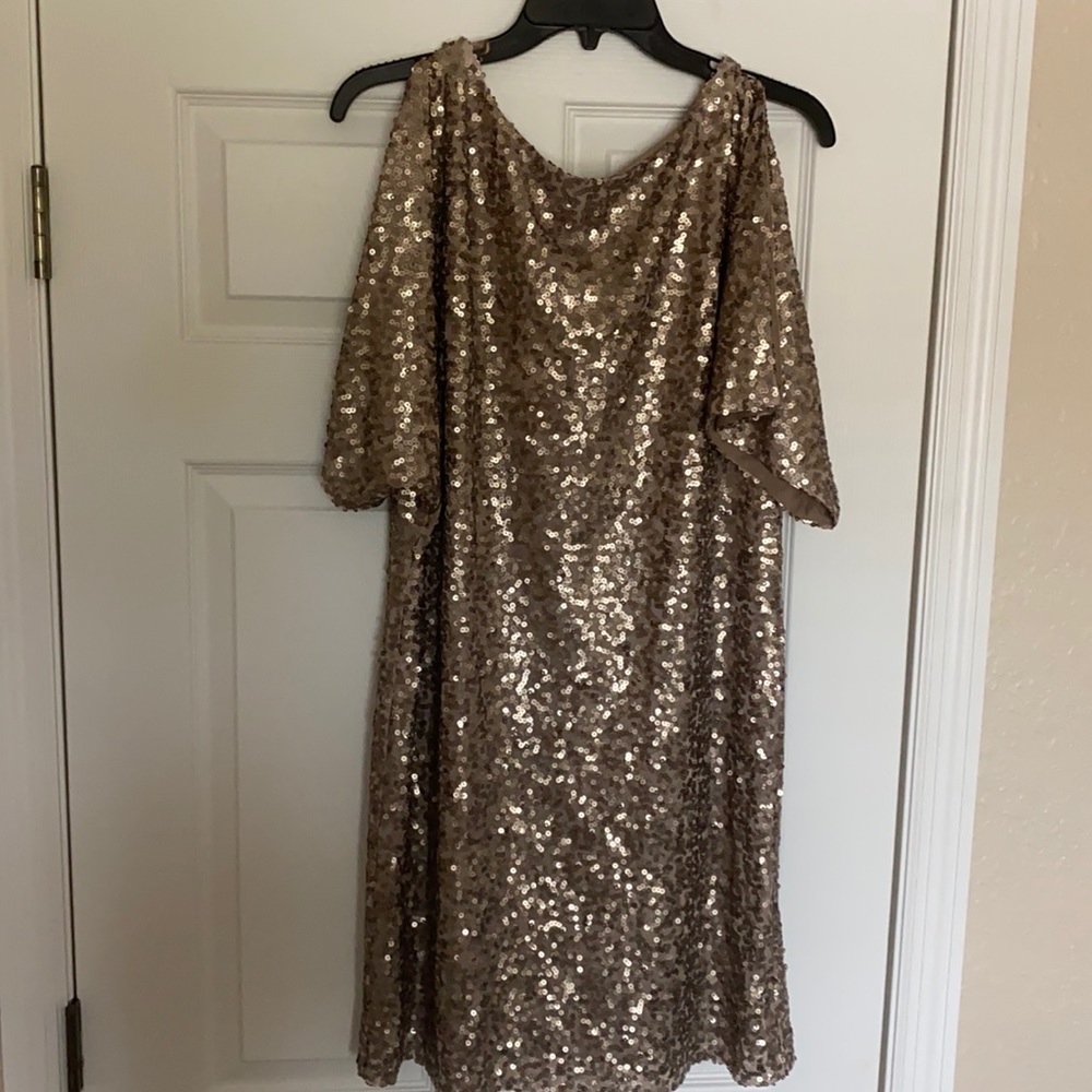 Gold sequin dress
